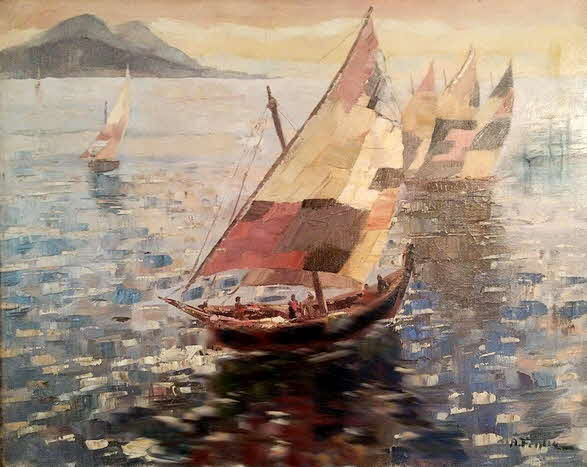 Segelboote vor Ibiza - 1932