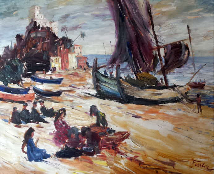 Sonntag am Strand von Cadaques - 1960 - 60 x 50 cm